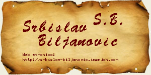 Srbislav Biljanović vizit kartica